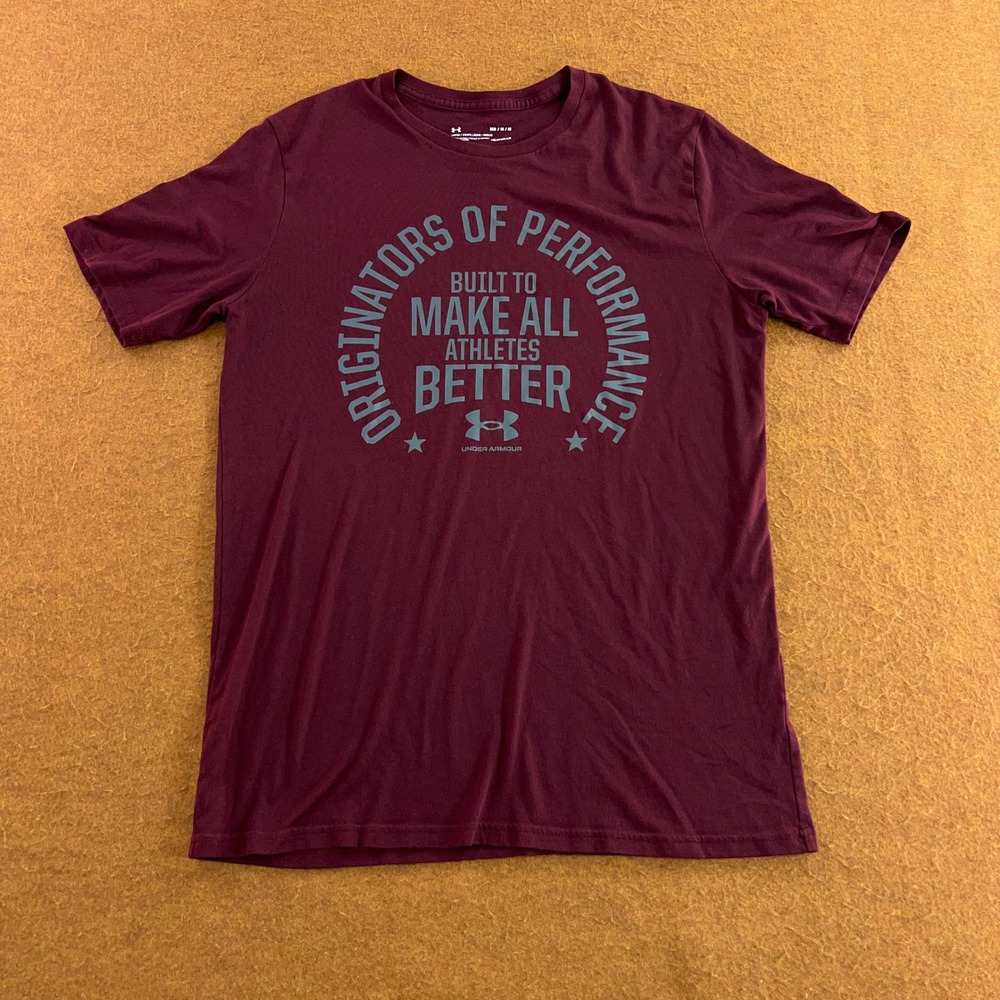 Under Armour Mens Medium Maroon HeatGear Originators Performance Graphic T-Shirt
